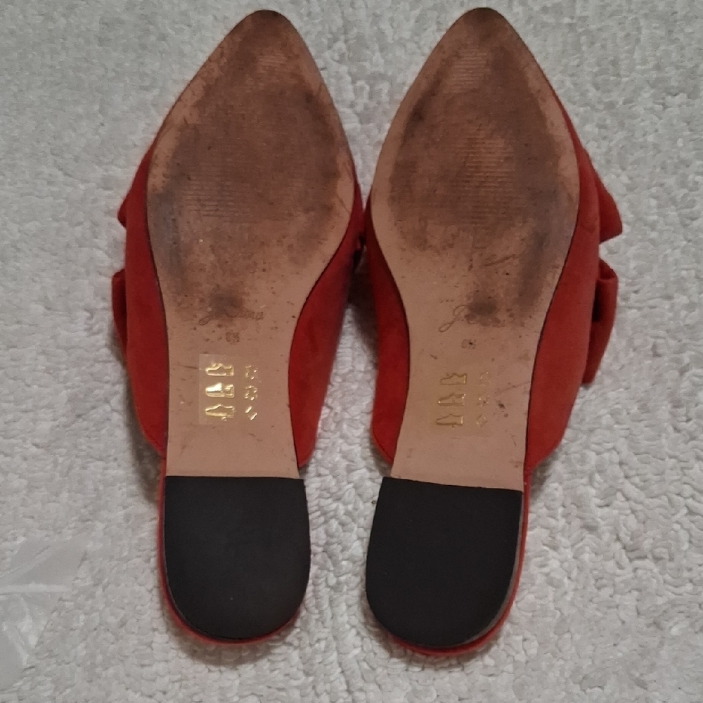 J. Crew Women's Bold Red Suede Mules - Picture 4 of 8